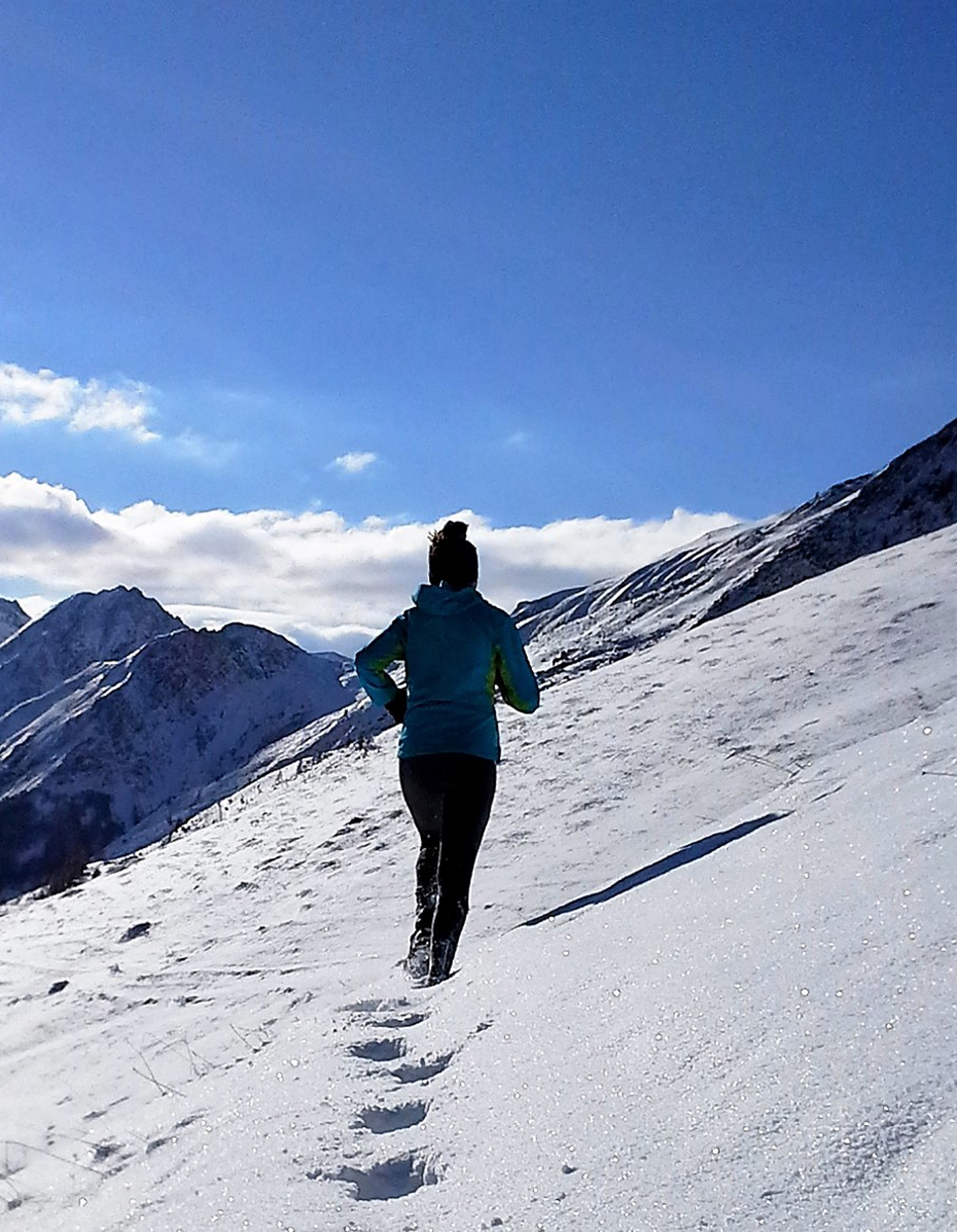 trail en hiver à Valloire
