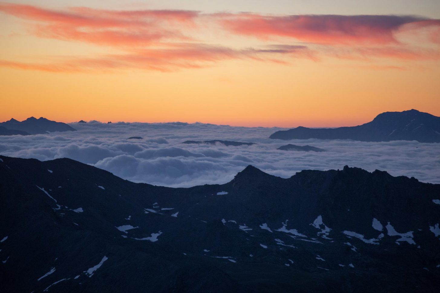 Lever de soleil depuis la Pointe des Cerces, météo Valloire