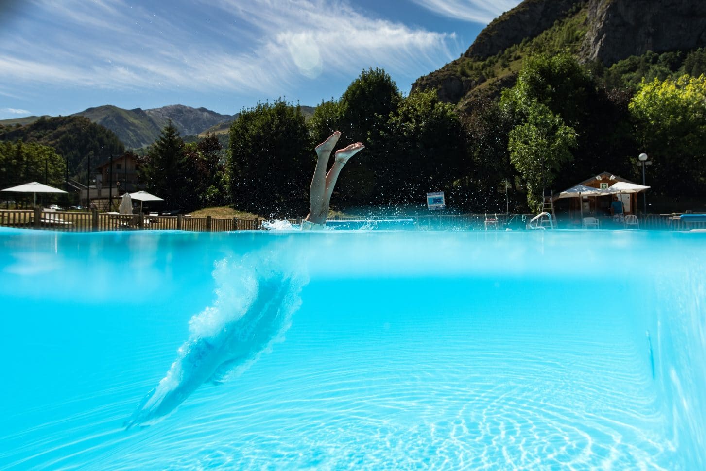 Plongeon dans la piscine de Valloire