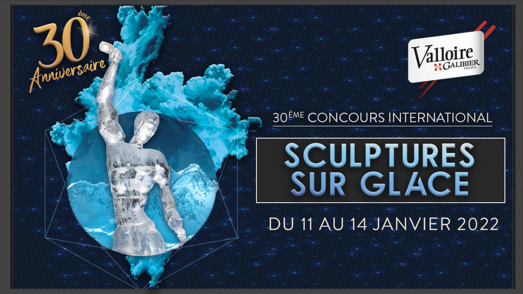 Affiche du Concours de sculptures sur glace à Valloire 2022