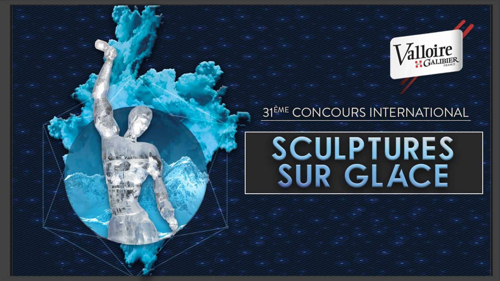 Sculpture en glace réalisée à Valloire durant le concours de sculpture sur glace